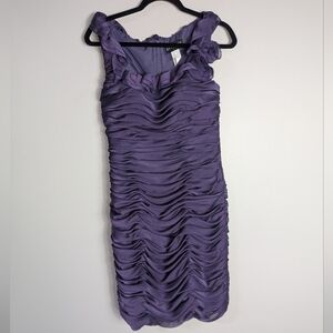 10 Bari Jay Ruched Purple Sheath Dress